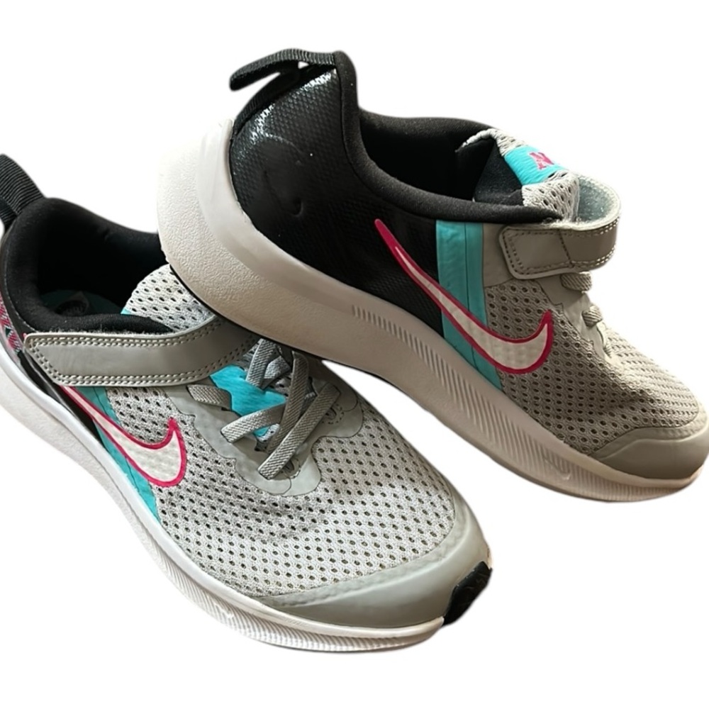 Nike Kids Sneakers - Gray, Pink, and Teal